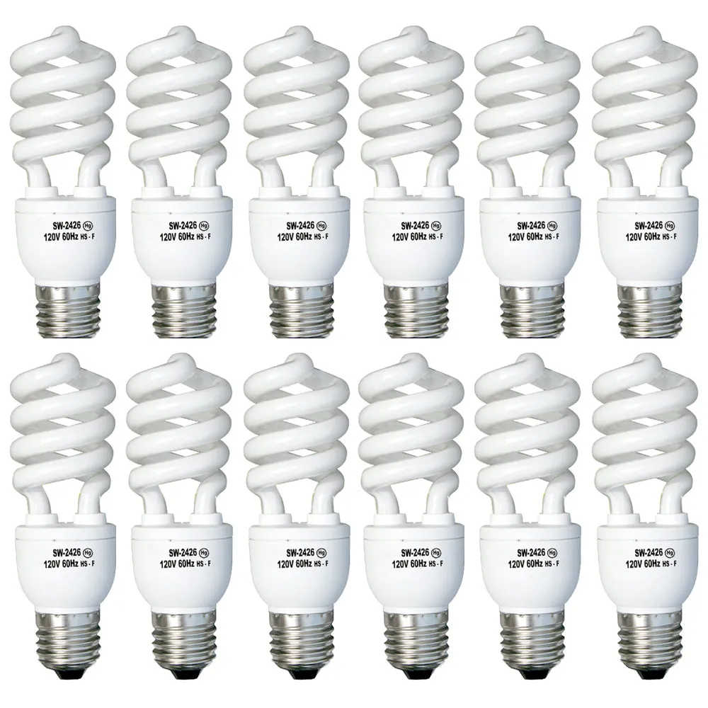 12 CFL Light Bulbs Energy Smart Soft White 12 X 26/125 Watt Compact Fluorescent