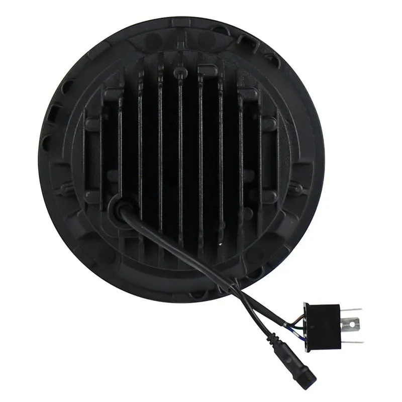 2x 7" LED Headlights | DC 12V | 6000K-6500K | 50W | Cree Lamp Beads | Jeep Wrangler / Harley | App & Bluetooth Control | Black