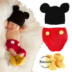 Babymoon Character Set Newborn Baby Photography Costume | Baby Gift Set | Set of 3
