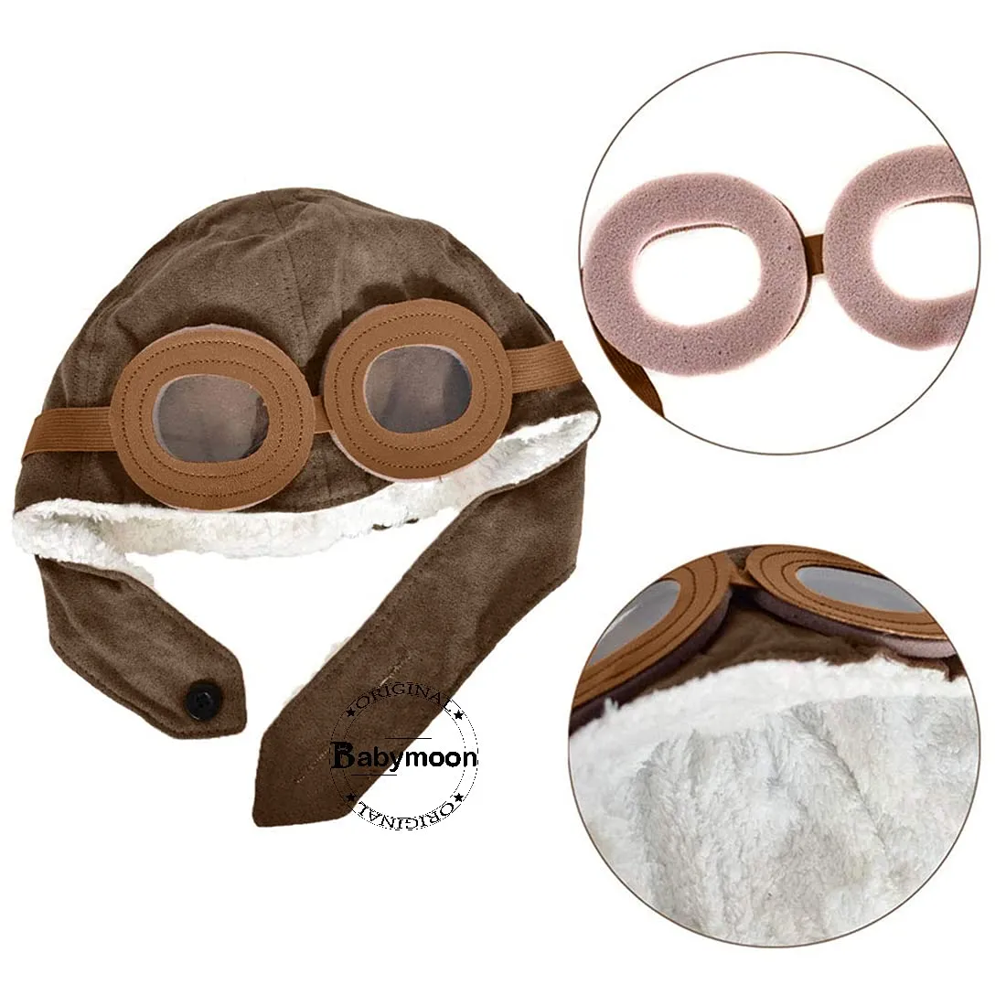 Babymoon Pilot Avaitor Cap Hat NewBorn Baby Kids Photography Shoot Props Costumes