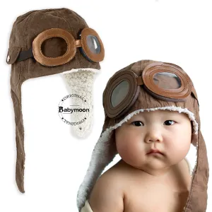 Babymoon Pilot Avaitor Cap Hat NewBorn Baby Kids Photography Shoot Props Costumes