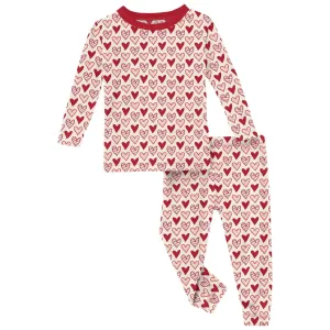 Bamboo Pajamas - Natural Heart Doodles