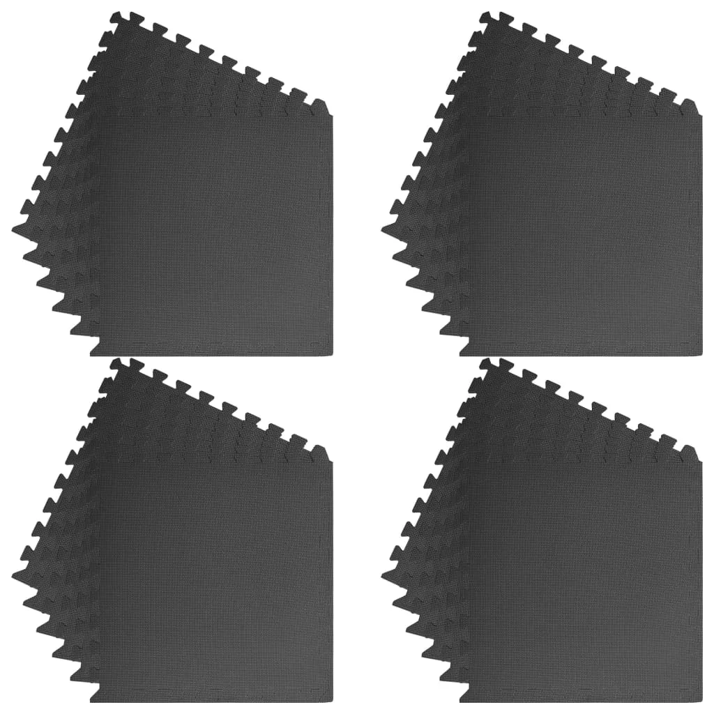 Black Foam Floor Mats for Kids Play Areas and Home Gyms
