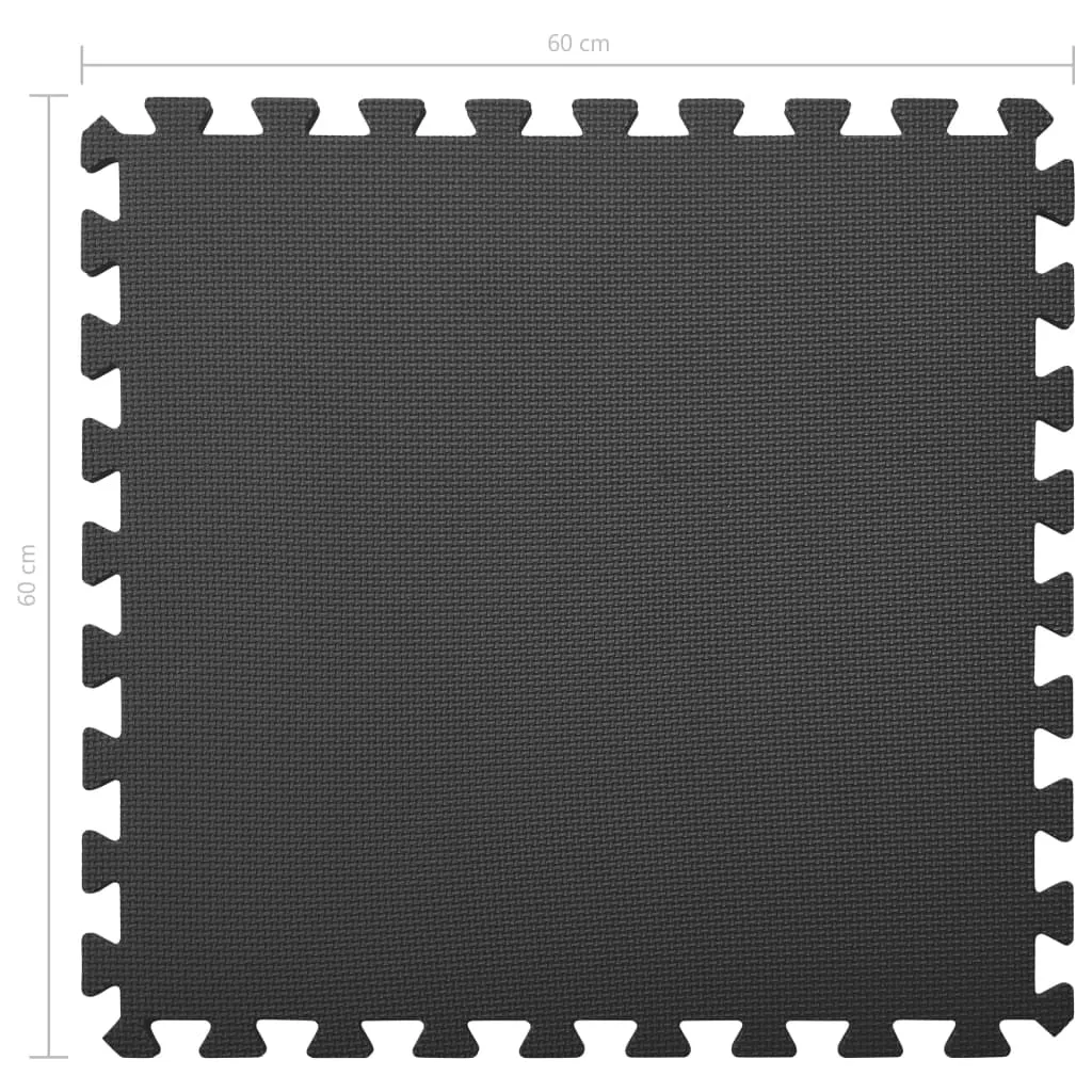 Black Foam Floor Mats for Kids Play Areas and Home Gyms
