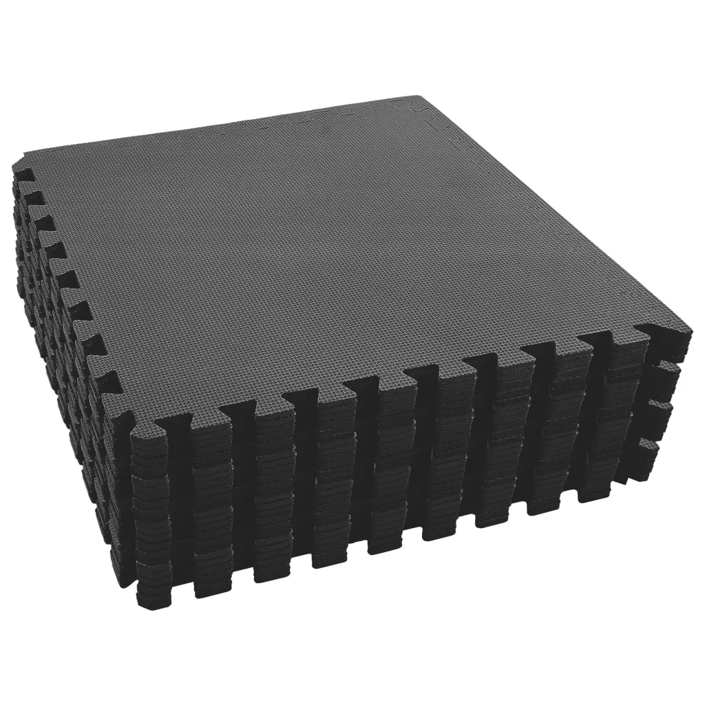 Black Foam Floor Mats for Kids Play Areas and Home Gyms