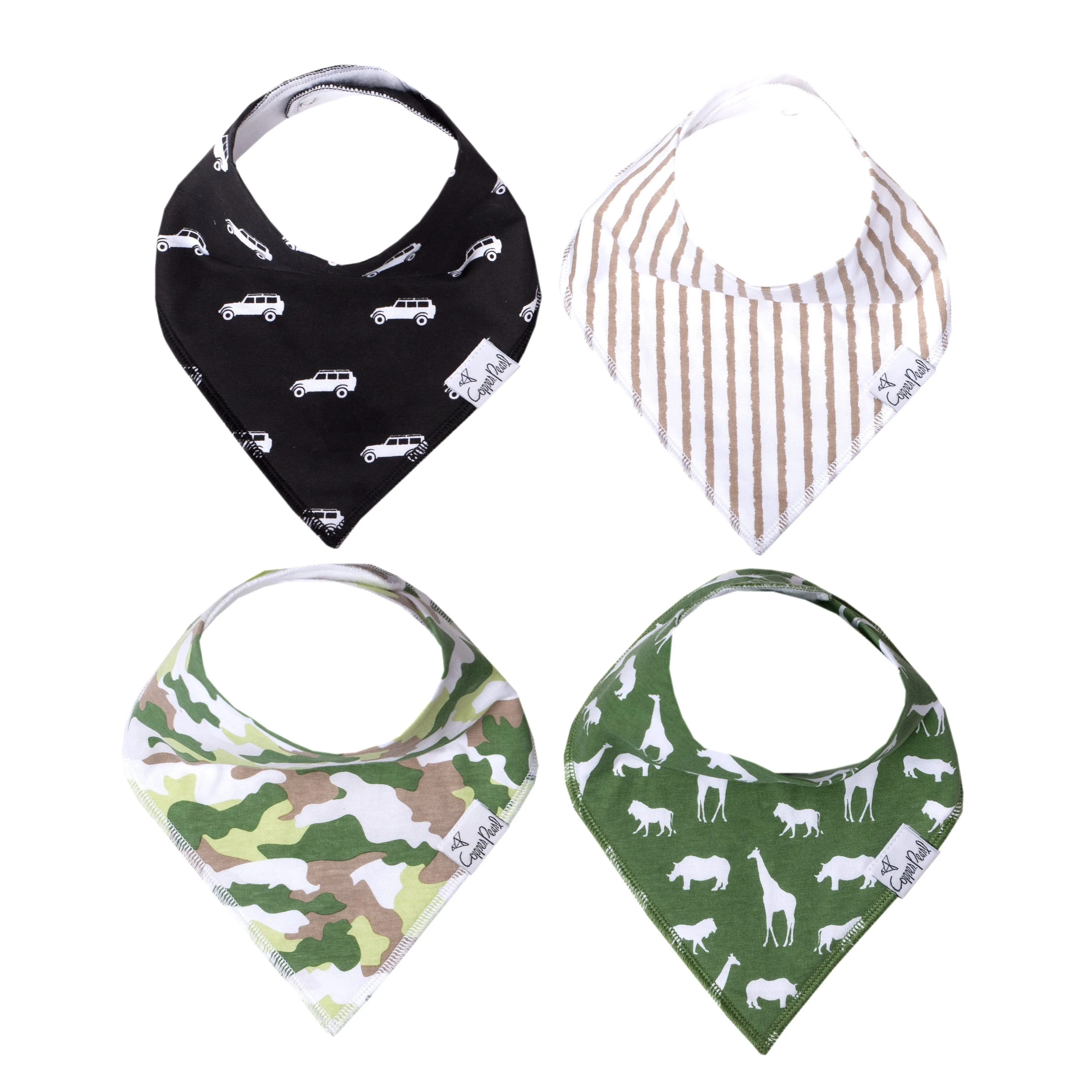 Copper Pearl Baby Bandana Bibs | Safari