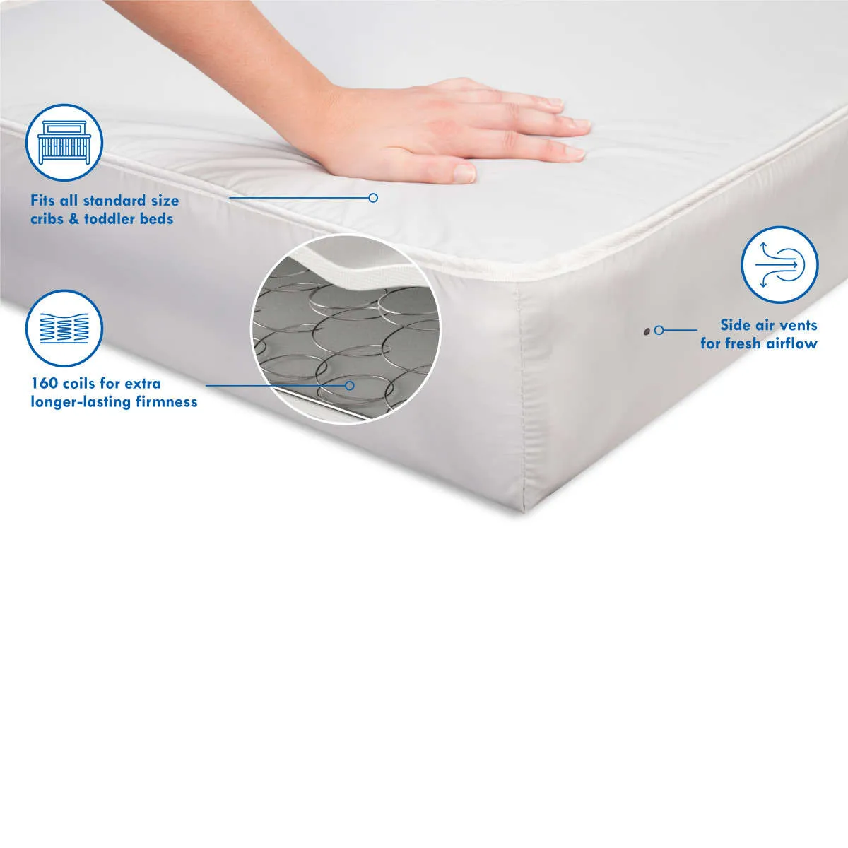 DaVinci Deluxe Coil Dual-Sided Crib & Toddler Mattress 100% Non-Toxic & Dual Sided Firmness