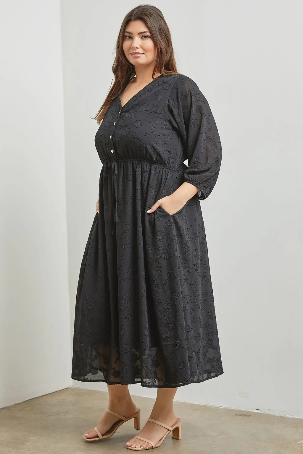 Evelynn Dress in Black- Misses & Plus (S-M, 1X, 3X)