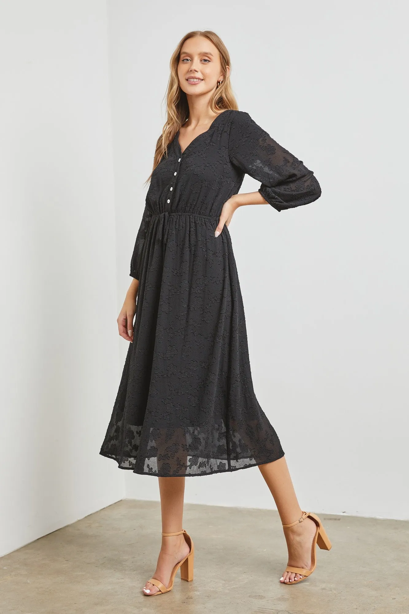 Evelynn Dress in Black- Misses & Plus (S-M, 1X, 3X)