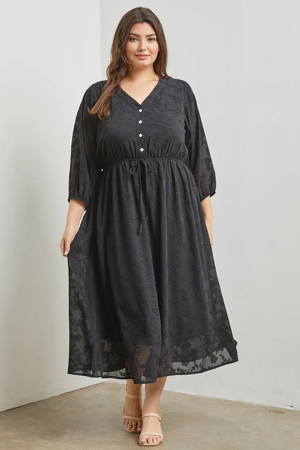 Evelynn Dress in Black- Misses & Plus (S-M, 1X, 3X)
