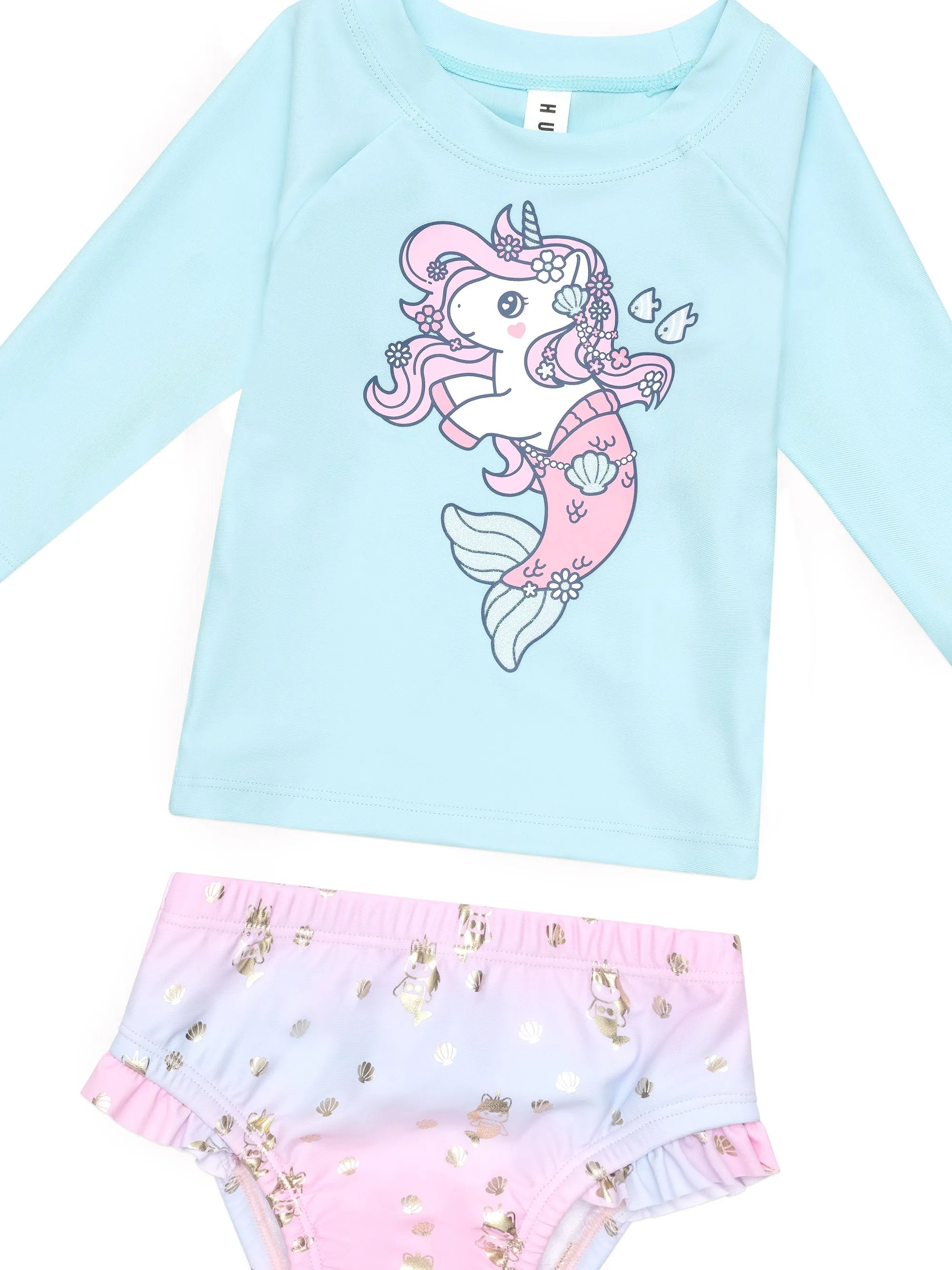 Huxbaby Mercorn Shell Swim Set - Iced Aqua/Multi