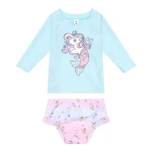 Huxbaby Mercorn Shell Swim Set - Iced Aqua/Multi
