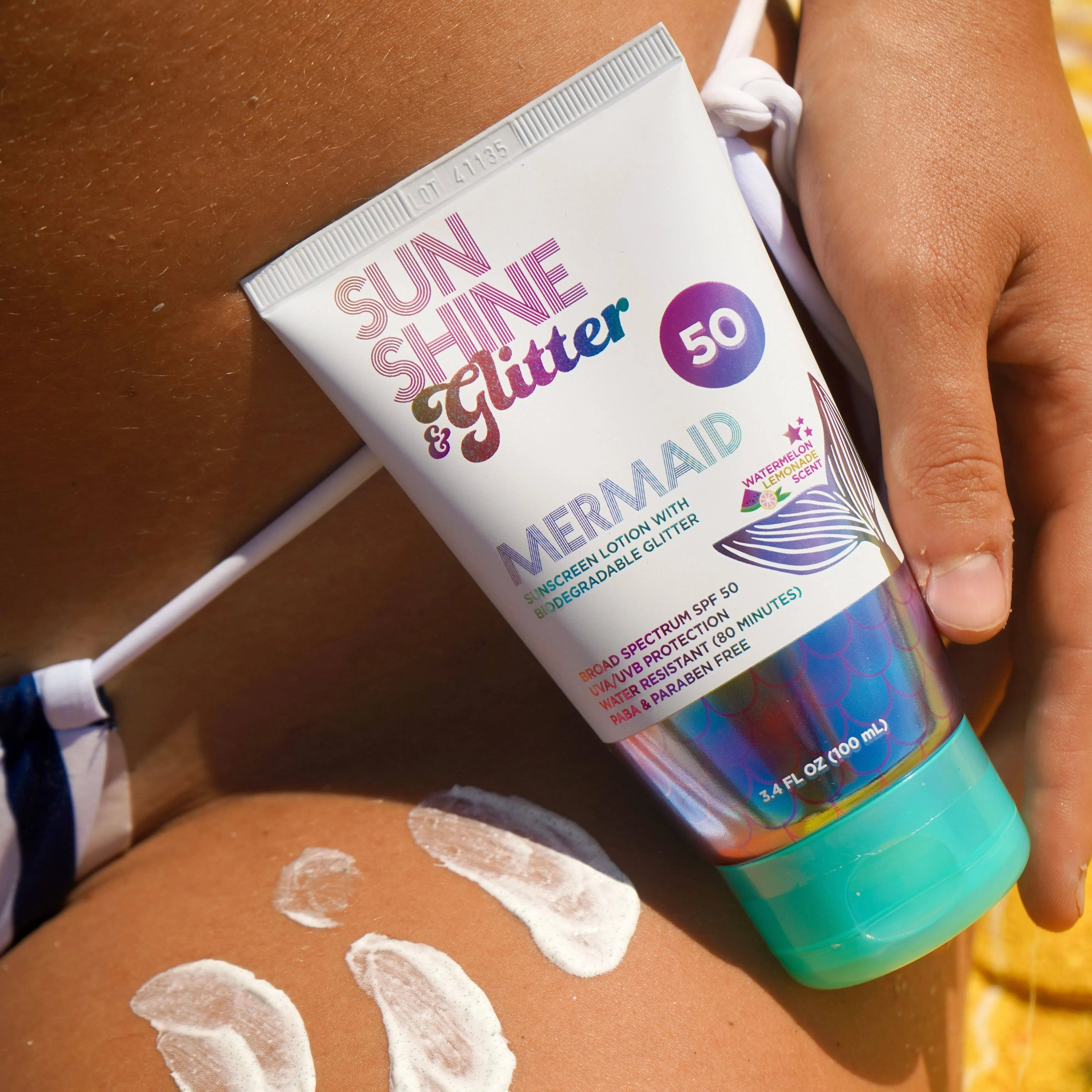 NEW! S&G Mermaid Biodegradable Glitter SPF 50 TUBE