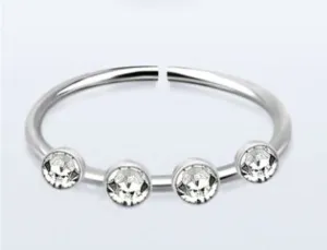 Nose Hoop - 4 Cubic Zirconia