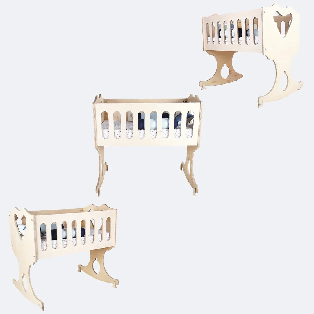SWEN Wooden Rocking Baby Bassinet OLIVER