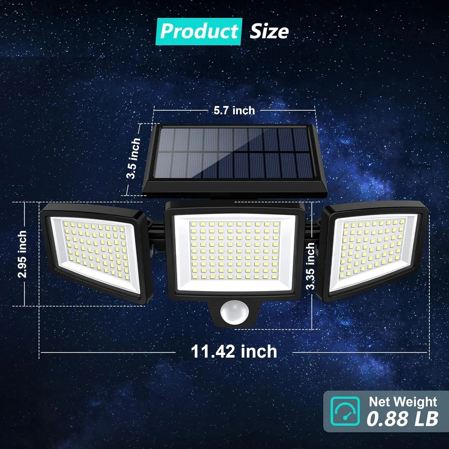 SZRSTH Solar Lights Outdoor - 210 LED 2500LM Waterproof Motion Sensor Security Lights with Wireless Remote Flood Lights for Patio Garage Yard Entryways