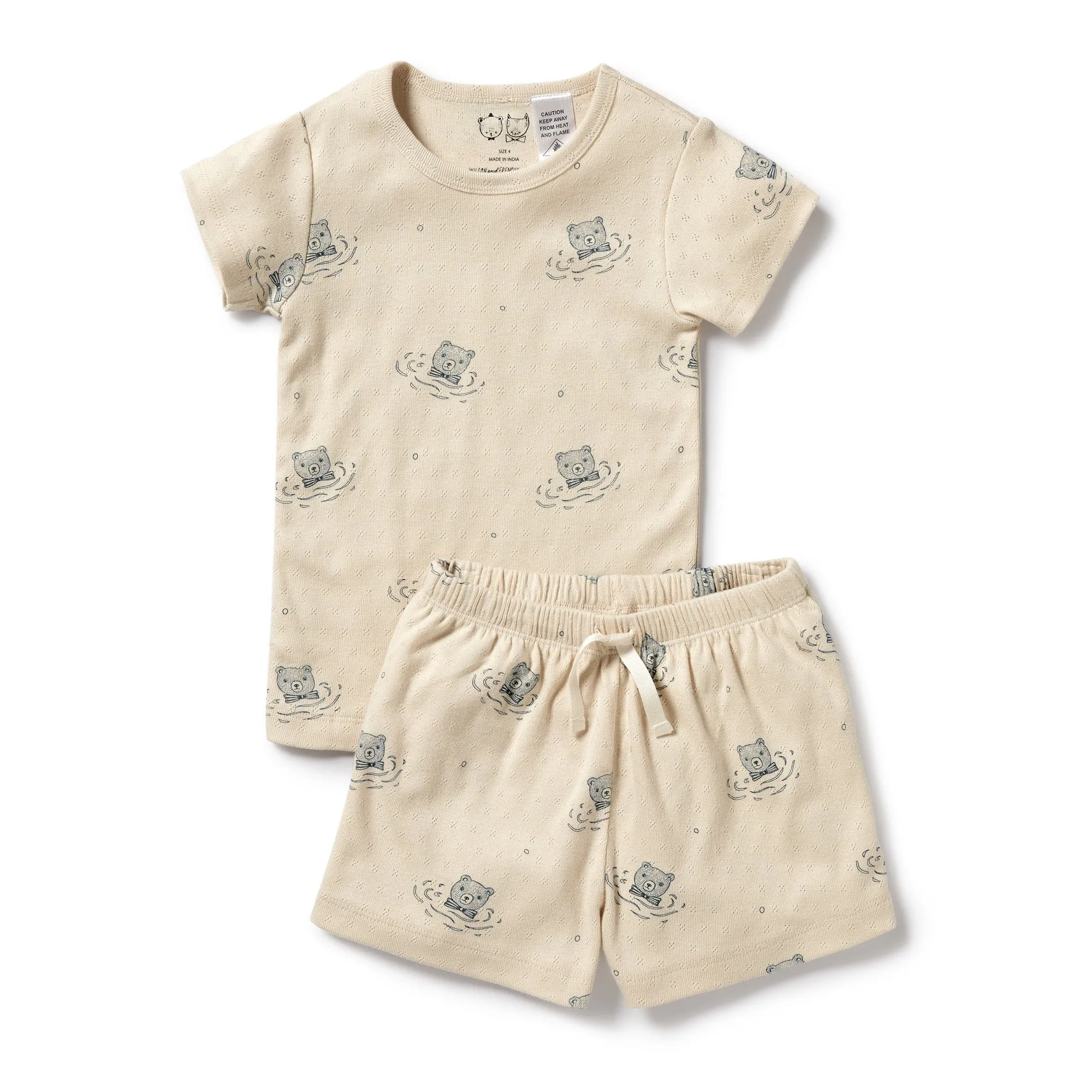 Wilson and Frenchy Little Bear Organic Pointelle Short Sleeved Pyjamas