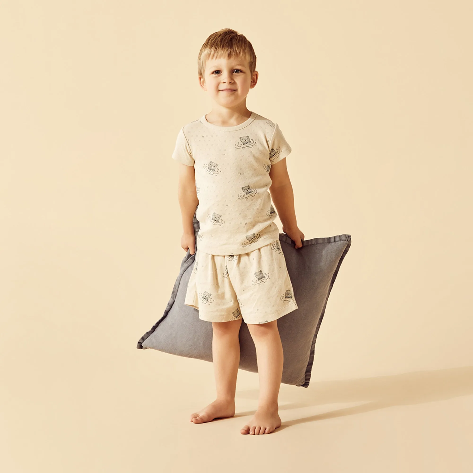 Wilson and Frenchy Little Bear Organic Pointelle Short Sleeved Pyjamas