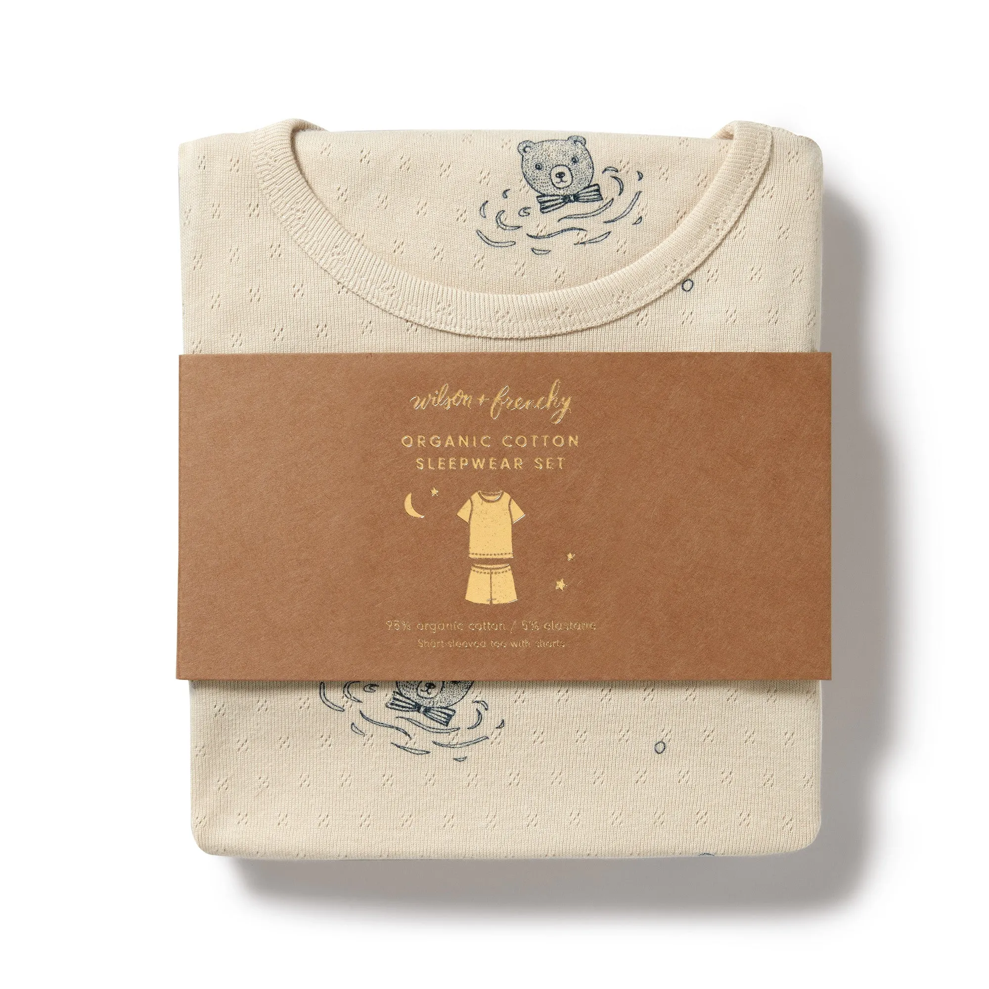 Wilson and Frenchy Little Bear Organic Pointelle Short Sleeved Pyjamas