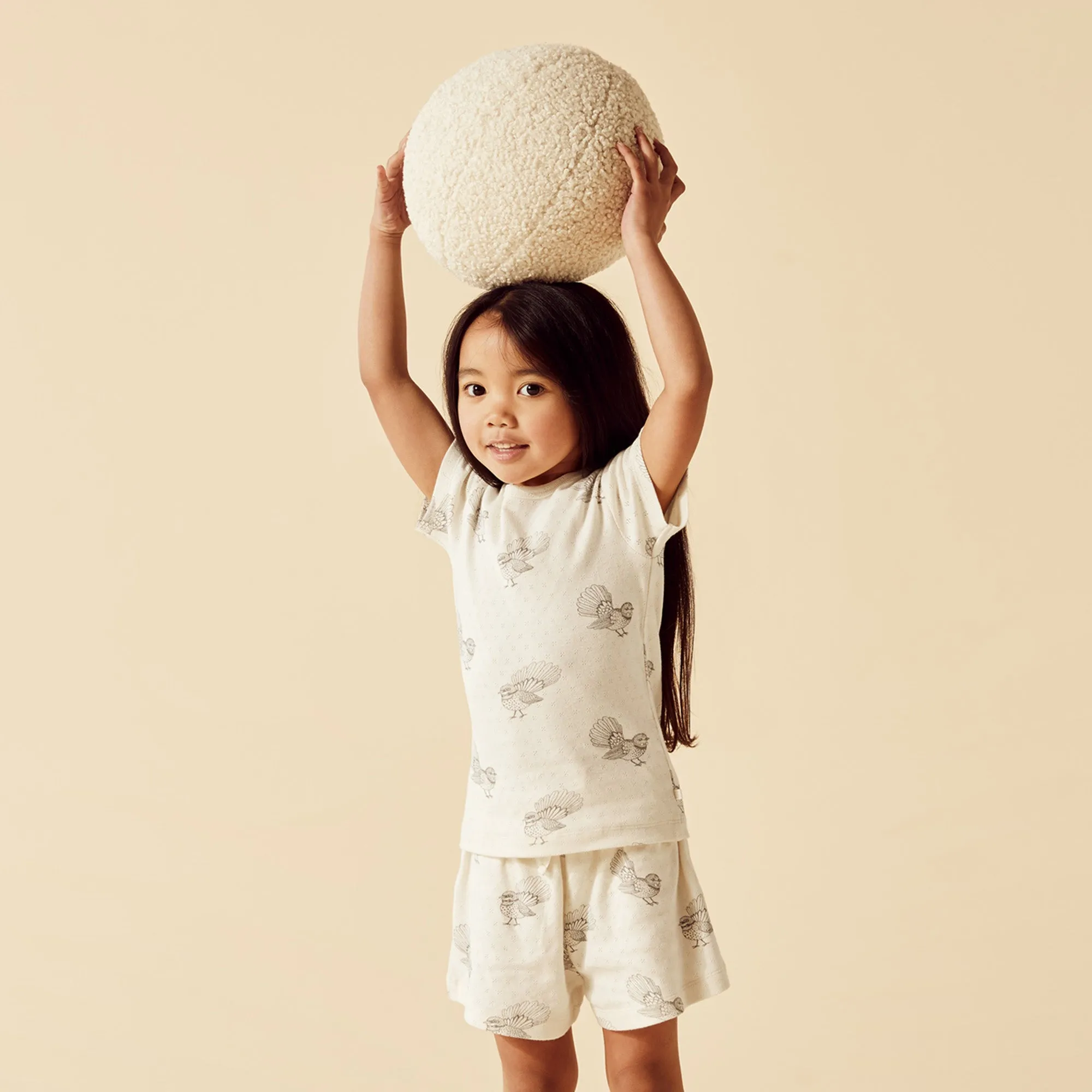 Wilson and Frenchy Little Fantail Organic Pointelle Short Sleeved Pyjamas