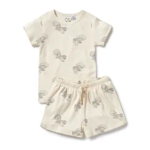 Wilson and Frenchy Little Fantail Organic Pointelle Short Sleeved Pyjamas