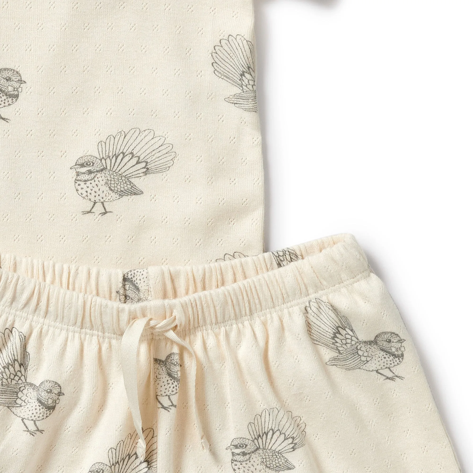 Wilson and Frenchy Little Fantail Organic Pointelle Short Sleeved Pyjamas