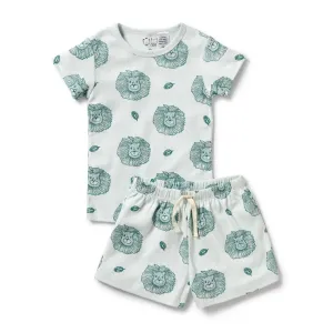 Wilson and Frenchy Little Lion Organic Pointelle Short Sleeved Pyjamas