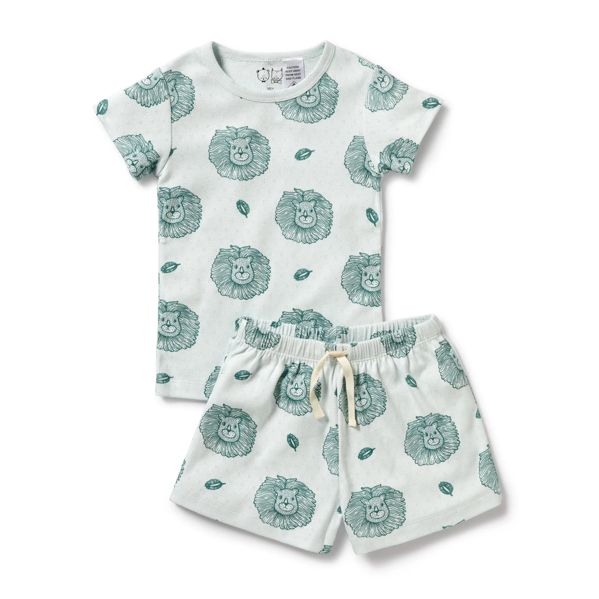 Wilson and Frenchy Little Lion Organic Pointelle Short Sleeved Pyjamas